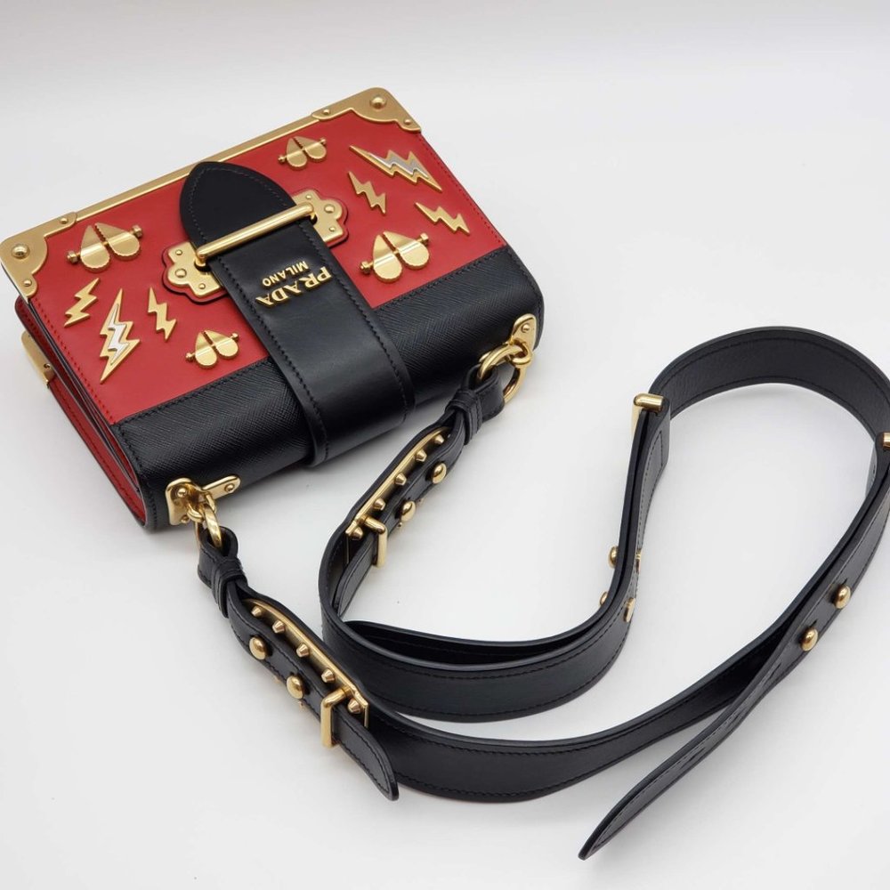 100% Authentic Prada Cahier Leather Red Shoulder Bag - Picture 6 of 14
